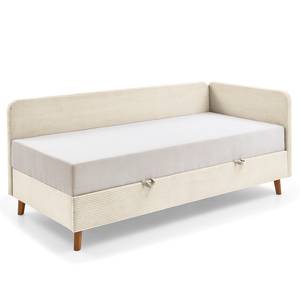 Lit capitonné Cabana Velours côtelé Poppy: Beige - Largeur : 135 cm