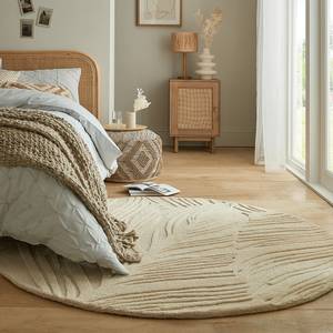 Wollen vloerkleed Lino Leaf wol - natuurlijk - 160 x 160 cm - Beige - 160 x 160 cm