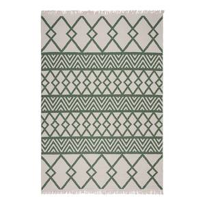 Laagpolig vloerkleed Teo polyester / katoen - groen - 120 x 170 cm - Groen - 120 x 170 cm