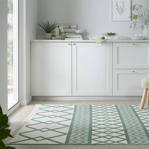 Laagpolig vloerkleed Teo polyester / katoen - groen - 120 x 170 cm - Groen - 120 x 170 cm