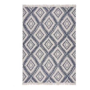 Tapis Alix Polyester / Coton - Bleu marine - 80 x 150 cm - 80 x 150 cm