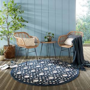 Outdoor vloerkleed Oro polypropeen - blauw - 160 x 160 cm - 160 x 160 cm