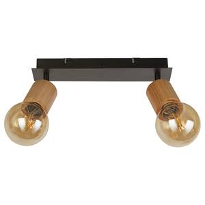 Plafonnier Kergant 2 ampoules Acier / Bois - Noir