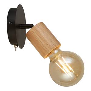 Wandlamp Kergant staal/hout - zwart