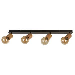 Plafonnier Kergant 4 ampoules Acier / Bois - Noir