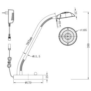 Tafellamp Biron ijzer / transparant glas - zwart - 1 lichtbron