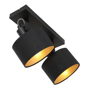 Wandlamp Ornoir 2 lichtbronnen ijzer / katoen - zwart - 2 lichtbronnen