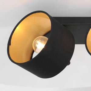 Wandlamp Ornoir 2 lichtbronnen ijzer / katoen - zwart - 2 lichtbronnen