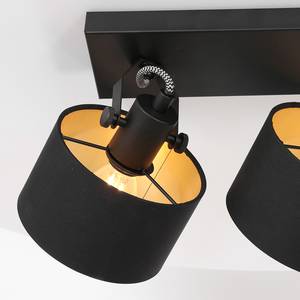 Wandlamp Ornoir 2 lichtbronnen ijzer / katoen - zwart - 2 lichtbronnen