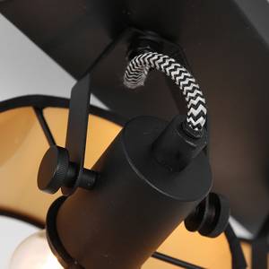 Wandlamp Ornoir 2 lichtbronnen ijzer / katoen - zwart - 2 lichtbronnen