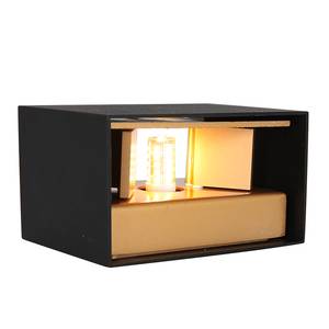 Wandlamp Muro Vierkant type A ijzer - zwart - 1 lichtbron - Zwart