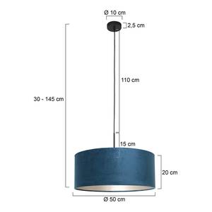 Suspension Sparkled Light Fer / Polyester - Turquoise / Noir - 1 ampoule - Turquoise / Noir