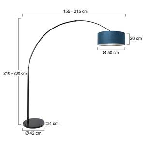 Staande lamp Prestige Chic type B ijzer / polyester - turquoise / zwart - 1 lichtbron - Turquoise/Zwart