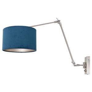 Wandlamp Prestige Chic A ijzer / polyester - turquoise / zilverkleurig - 1 lichtbron - Turquoise/zilverkleurig