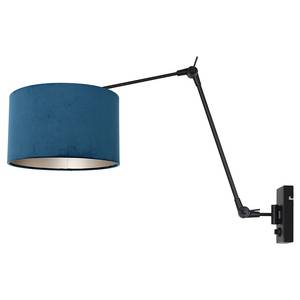 Wandlamp Prestige Chic A ijzer / polyester - turquoise / zwart - 1 lichtbron - Turquoise/Zwart