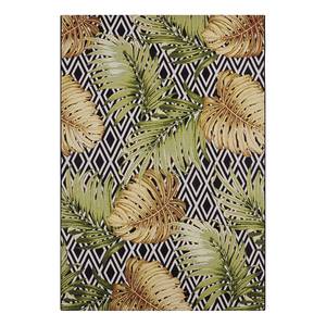 Tapis int. / ext. Diamonds & Leaves Polyester / Polypropylène - Noir / Multicolore - 160 x 235 cm