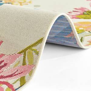 In-& outdoorvloerkleed Flowers & Leaves polyester/polypropeen - wit/meerdere kleuren - 80 x 165 cm