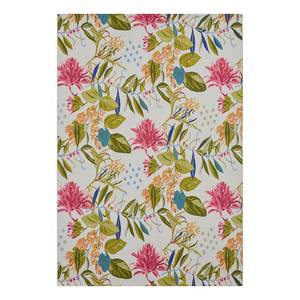 In-/Outdoor Teppich Flowers & Leaves Polyester/Polypropylen - Weiß / Mehrfarbig - 200 x 285 cm