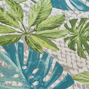 In-& outdoorvloerkleed Tropical Leaves polyester/polypropeen - Groen/blauw - 200 x 285 cm