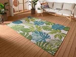 In-/Outdoor Teppich Tropical Leaves Polyester/Polypropylen - Grün / Blau - 120 x 180 cm