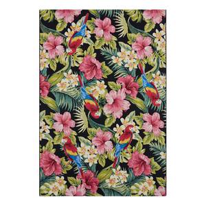 In-/Outdoor Teppich Tropical Feeling Polyester/Polypropylen - Schwarz / Mehrfarbig - 80 x 165 cm