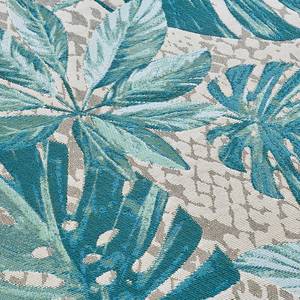 In-/Outdoor Teppich Tropical Leaves Polyester/Polypropylen - Blau / Weiß - 160 x 235 cm