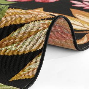 Tapis int. / ext. Tropical Flowers Polyester / Polypropylène - Noir / Vert - 160 x 235 cm