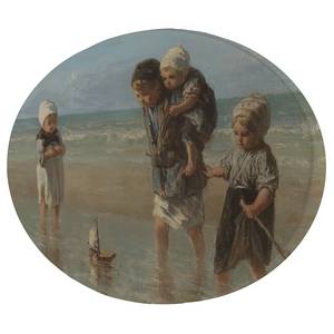 Fotomurale Kinder Meer di Jozef Israëls 70 x 50 cm