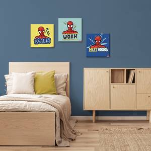 Leinwandbild Spiderman Badges 3-teilig 90 x 30 cm