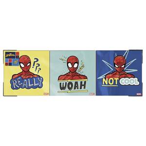 Leinwandbild Spiderman Badges 3-teilig 90 x 30 cm