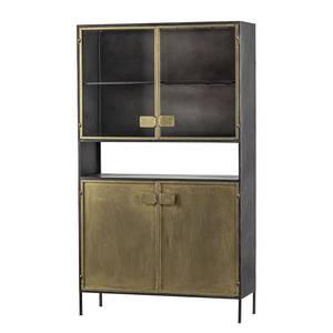 Credenza con vetrina Sellafield Ferro - Ottone / Nero