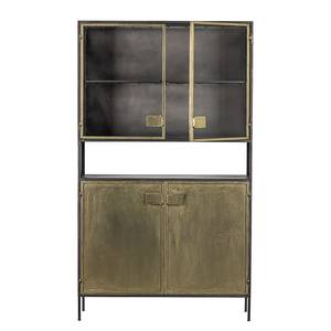 Credenza con vetrina Sellafield Ferro - Ottone / Nero