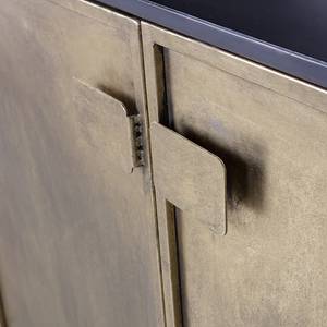 Credenza con vetrina Sellafield Ferro - Ottone / Nero