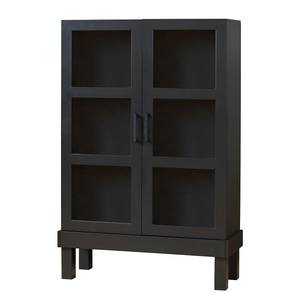 Credenza con vetrina Branxton Pino massello - Nero - Nero