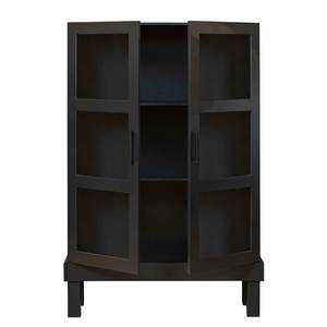 Credenza con vetrina Branxton Pino massello - Nero - Nero