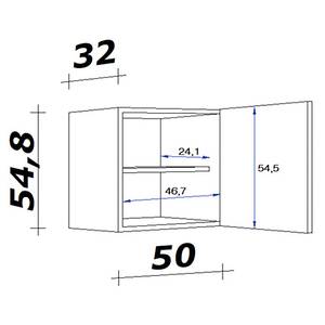 Hängeschrank Cresta Weiß / Eiche Sonoma Dekor - Breite: 50 cm