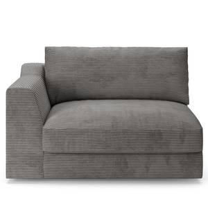 1,5-Sitzer Sofa Dixwell Cordstoff Lizza: Grau - Armlehne davorstehend links