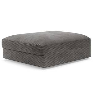 Gestoffeerde hocker Dixwell big Corduroy Lizza: Grijs