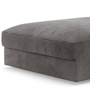 Gestoffeerde hocker Dixwell big Corduroy Lizza: Grijs