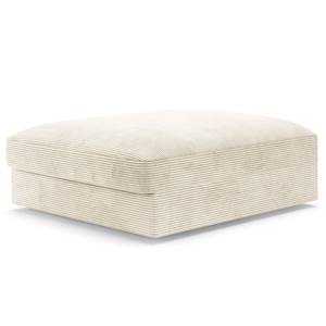 Gestoffeerde hocker Dixwell big Corduroy Lizza: Wit