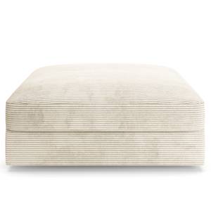 Gestoffeerde hocker Dixwell big Corduroy Lizza: Wit