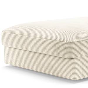 Gestoffeerde hocker Dixwell big Corduroy Lizza: Wit