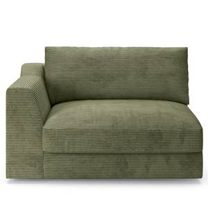 1,5-Sitzer Sofa Dixwell Cordstoff Lizza: Olive - Armlehne davorstehend links