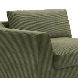 1,5-Sitzer Sofa Dixwell Cordstoff Lizza: Olive - Armlehne davorstehend links