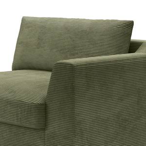 1,5-Sitzer Sofa Dixwell Cordstoff Lizza: Olive - Armlehne davorstehend rechts