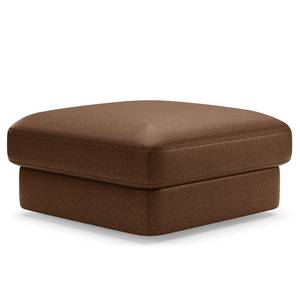 Gestoffeerde hocker Dixwell small antieke leerlook - Microvezel Taeko: Chocoladebruin