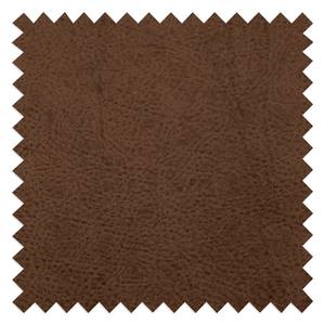 Gestoffeerde hocker Dixwell small antieke leerlook - Microvezel Taeko: Chocoladebruin