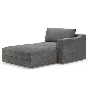 Chaise longue Dixwell Corduroy Lizza: Grijs - Armleuning vooraanzicht rechts