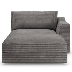 Chaise longue Dixwell Corduroy Lizza: Grijs - Armleuning vooraanzicht rechts