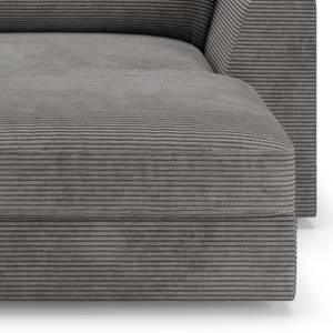 Chaise longue Dixwell Corduroy Lizza: Grijs - Armleuning vooraanzicht rechts